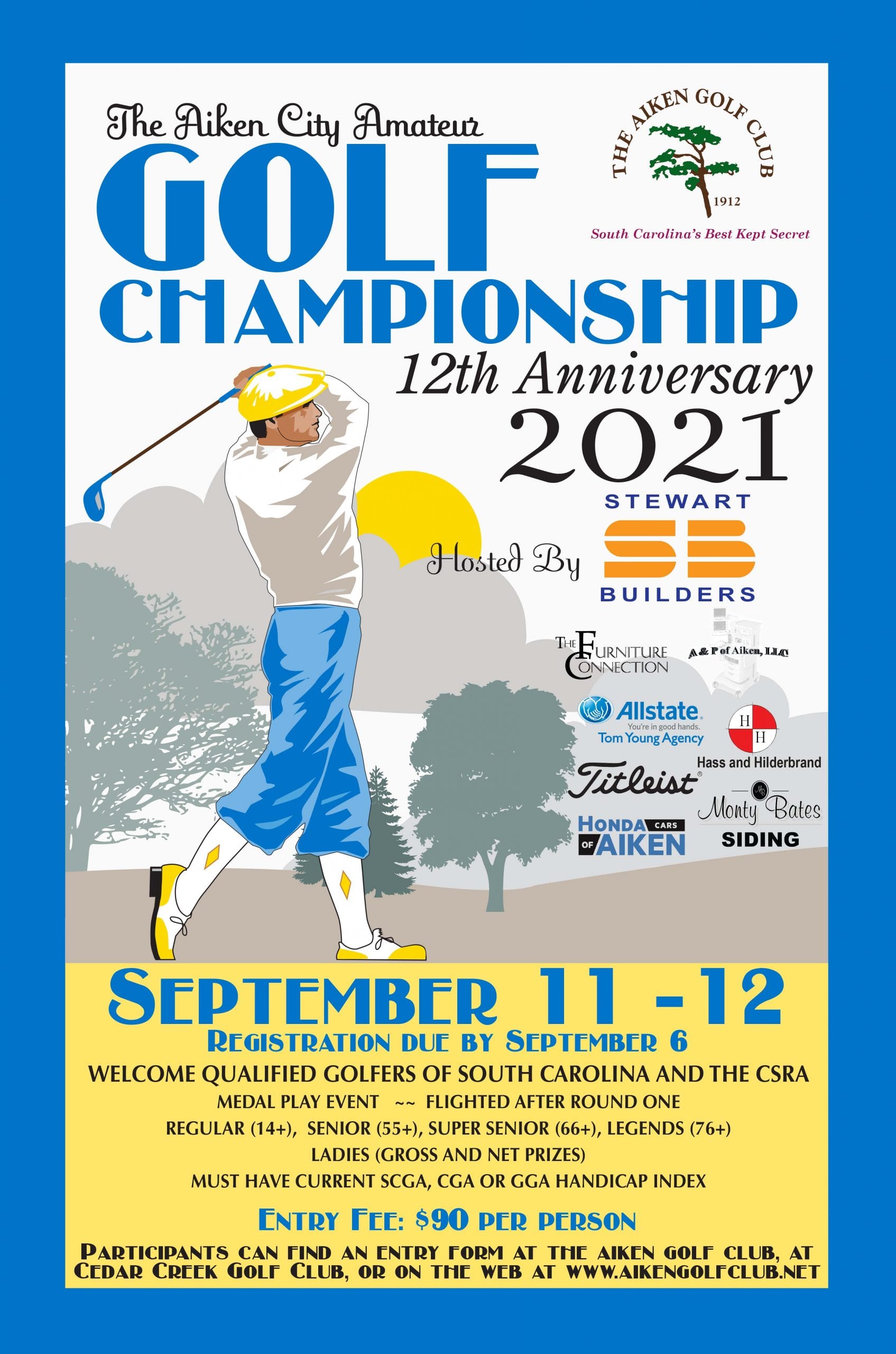 2020 Golf Poster Fuschia